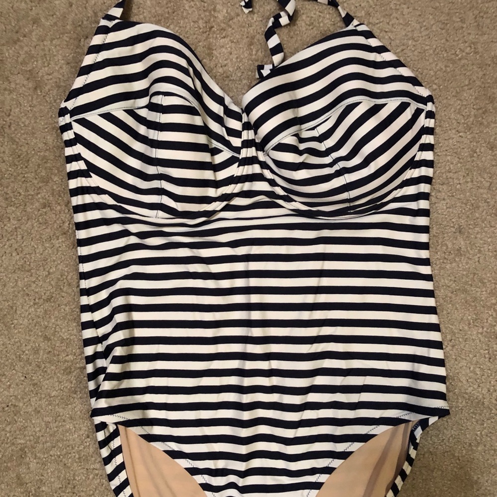 J. Crew Stripe Swimsuit